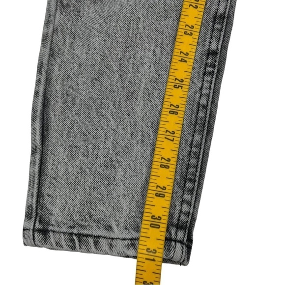 Vintage Union Made Lee Black Acid Wash Tapered Pleated Embroidered Jeans 24 X 31 - Picture 9 of 11